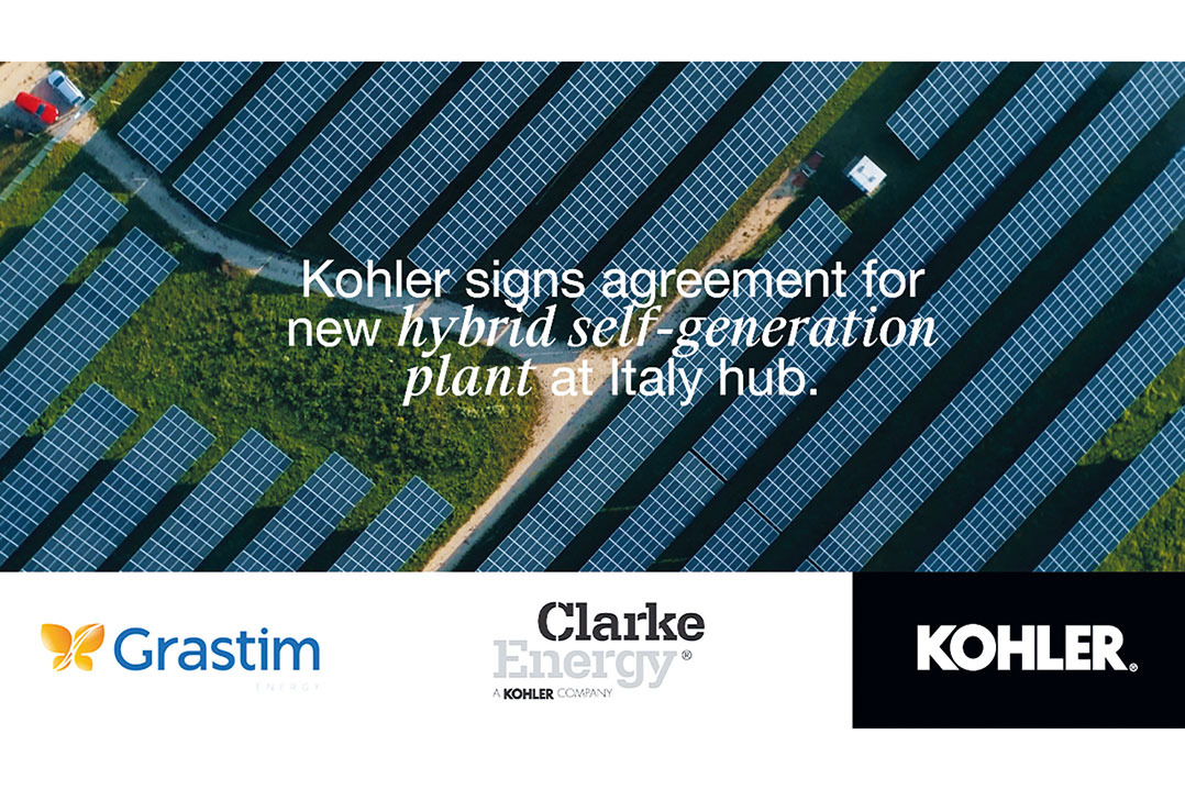 Accordo Kohler Engines e Grastim per impianto ibrido fotovoltaico/tri-generazione e “hydrogen ready”