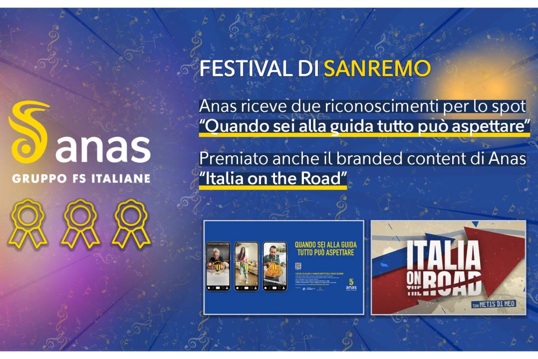 Festival di Sanremo: ANAS premiata per la sicurezza stradale